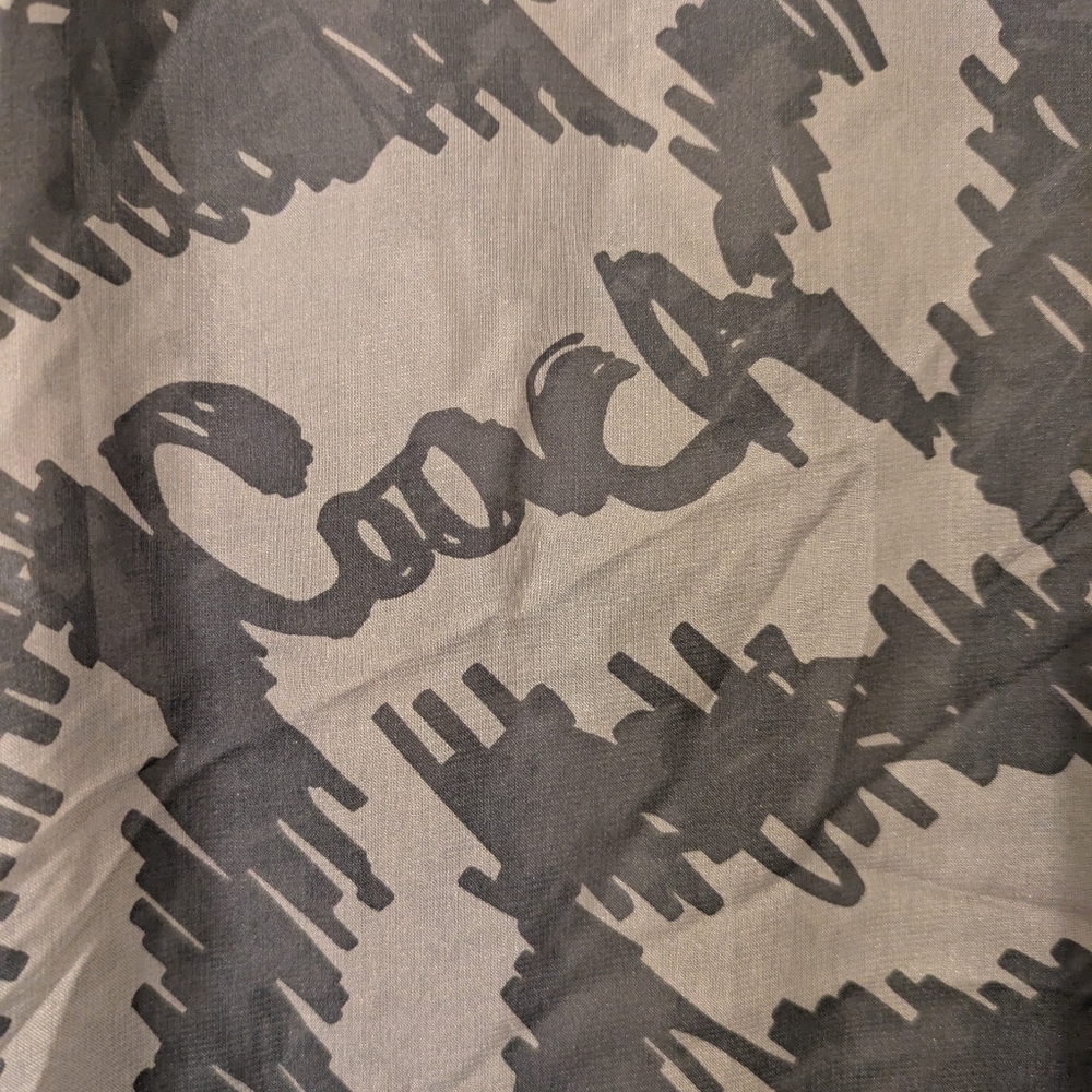 Coach Black and Gray Silk Scarf
